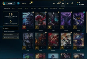 Conta Mestre com 23 Champs e 1 Skin + 14 Fragmentos de skins - League of Legends LOL