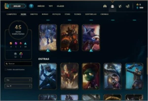 Conta prata 4 com 70 champs e 45 skins  (MAIN TOP / JG), - League of Legends LOL