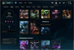 Conta unranked com Rammus rei e Kayle juiza - League of Legends LOL