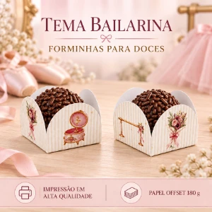 Forminhas para Doces Bailarina - Kits 50, 100 ou 150 - Artesanato e Personalizados