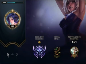 CONTA LOL DIAMANTE 1 MASTER SEASON PASSADA - League of Legends