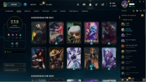 Conta LoL com 238 skins sem elo na season 2023 - League of Legends