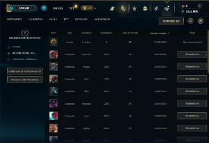 Mestre com 23 Champs e 15 Fragmentos de skins - League of Legends LOL