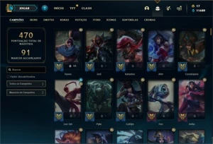 Conta bronze 1 com TODOS os champs e 117 Skins (Nivel 489) - League of Legends LOL