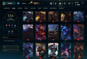 Bronze 2 com TODOS os champs e 336 Skins - League of Legends LOL