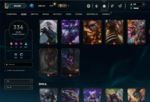 Bronze 2 com TODOS os champs e 336 Skins - League of Legends LOL