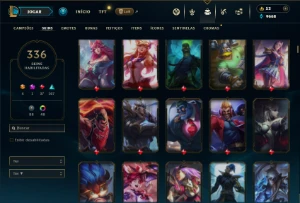 Bronze 2 com TODOS os champs e 336 Skins - League of Legends LOL