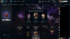 conta LoL league of legends  LVL 466 +129 SKINS