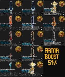 Conta End Game - 4 Chest - 13 Armas 51% - Rgow - Forge - Adventure Quest World AQW