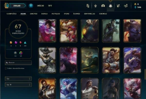 Diamante 1 com 130 Champs e 67 Skins + 12 Cromas - League of Legends LOL
