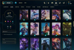 Diamante 1 com 130 Champs e 67 Skins + 12 Cromas - League of Legends LOL