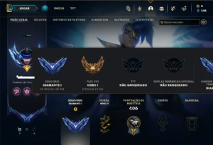Diamante 1 com 130 Champs e 67 Skins + 12 Cromas - League of Legends LOL