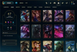 Diamante 1 com 130 Champs e 67 Skins + 12 Cromas - League of Legends LOL