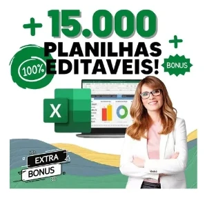 Pacote Completo: +15.000 Planilhas Excel Editáveis + Bônus