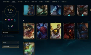 Unranked com TODOS os champs e 172 Skins + 4k de RP - League of Legends LOL