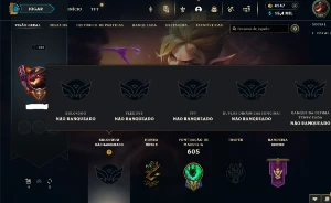 Unranked com TODOS os champs e 172 Skins + 4k de RP - League of Legends LOL