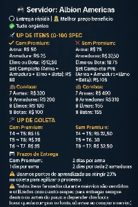 Service no Albion (Upamos para voce) Armas, armaduras,coleta - Albion Online