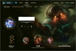 Conta com borda de ouro. - League of Legends LOL