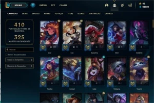 PlATINA 4 ♡ 94 SKINS ♡ 650k DE MAESTRIA COM SKIN PRESTIGIO♡ - League of Legends LOL