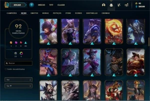 PlATINA 4 ♡ 94 SKINS ♡ 650k DE MAESTRIA COM SKIN PRESTIGIO♡ - League of Legends LOL