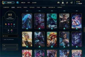 PlATINA 4 ♡ 94 SKINS ♡ 650k DE MAESTRIA COM SKIN PRESTIGIO♡ - League of Legends LOL