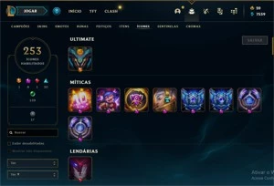 Vendo conta de lol gold 1 com 211 skins - League of Legends