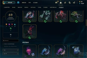 Vendo conta de lol gold 1 com 211 skins - League of Legends