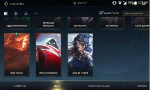 Vendo acc wild rifit lol mobile nvl 40 diamante 3 com skins. - Outros