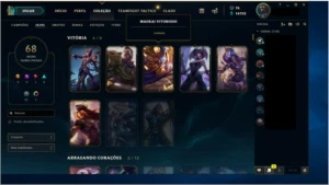 Conta platina 1 todos os campões 68 skins, 6 vitoriosas - League of Legends LOL