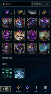 CONTA LOL PLATINA 4 - 110 CHAMPS - 55 SKIN - 4 VITORIOSA - League of Legends