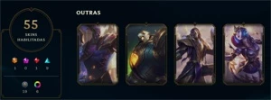 CONTA LOL PLATINA 4 - 110 CHAMPS - 55 SKIN - 4 VITORIOSA - League of Legends