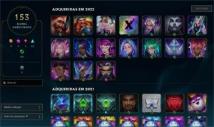 CONTA LOL PLATINA 4 - 110 CHAMPS - 55 SKIN - 4 VITORIOSA - League of Legends