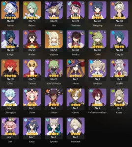 Furina + Assinatura + Baizhu + Mona/Diluc - AR 49 - Genshin Impact