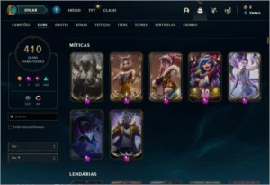 LOL , Conta Diamante 2 - 410 Skins - Todos os Campeões - League of Legends