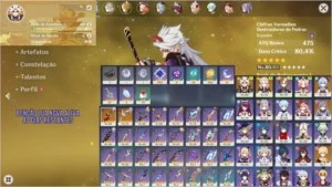 Conta Genshin Ganyu + Amos/ Itto + Chifres AR 49 - Genshin Impact