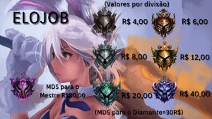 EloJob, DuoBoost e MD10- (Menor preço, do Ferro ao Mestre) - League of Legends LOL