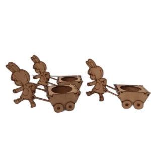 Kit cesta pascoa Marcha em MDF para ovo de 50g. - Artesanato e Personalizados