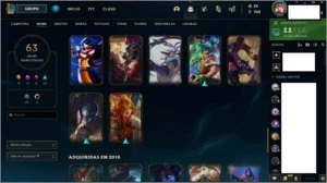 Conta de lol, muitas skins e 120 campeões - League of Legends