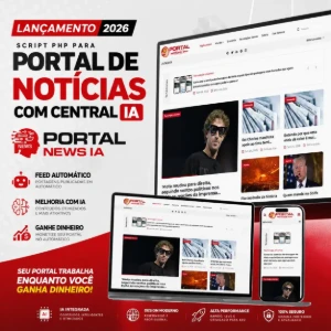 Lançamento Portal de Noticias com Central IA 2026 Código - Sites, Lojas e Sistemas Prontos Sites e Scripts