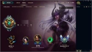 League of Legends CONTA - Diamante V e 160 Skins++ BORDA LOL