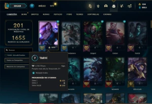 Esmeralda 4 com 120 Champs e 74 Skins + 1.2kk de Taric - League of Legends LOL