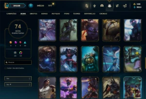 Esmeralda 4 com 120 Champs e 74 Skins + 1.2kk de Taric - League of Legends LOL