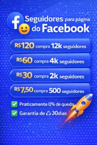 Facebook seguidores para página, perfil e grupos - Redes Sociais