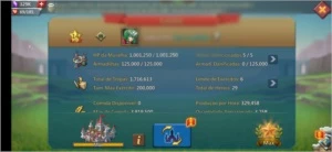 Conta Castelo lv 25 278M + t4 full - Lords Mobile