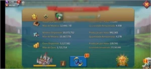 Conta Castelo lv 25 278M + t4 full - Lords Mobile