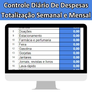 Planilha Controle Diário De Despesas (Semanal E Mensal) - Outros