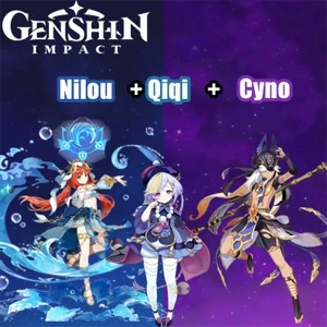 Conta Genshin Impact AR 5 com Nilou, Cyno e Qiqi