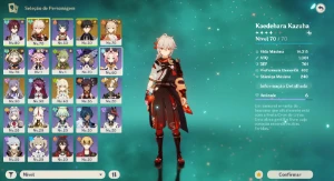 ⭐CONTA NA AR44 Kazuha, Yoimiya, Zhongli, Keqing + armas 5⭐ - Genshin Impact