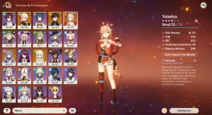 ⭐CONTA NA AR44 Kazuha, Yoimiya, Zhongli, Keqing + armas 5⭐ - Genshin Impact