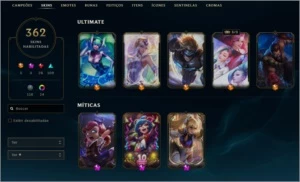 Conta lol full champs plat 3 + 362 skins - League of Legends